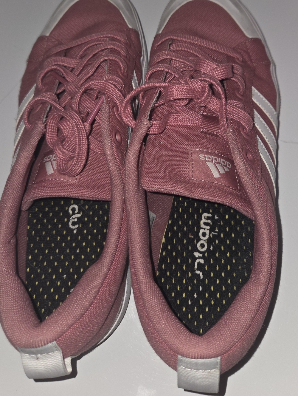 adidas Women’s Rose Pink Canvas Sneakers with White Stripes